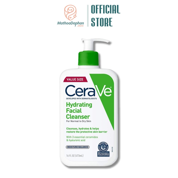 Sữa Rửa Mặt Cerave Hydrating Facial Cleanser Dành Cho Da Thường - Da Khô 473ml