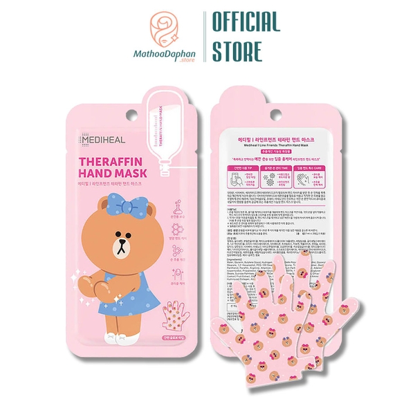 Mặt Nạ Dưỡng Ẩm Chăm Sóc Da Tay Mediheal Line Friends Theraffin Hand Mask 7ml