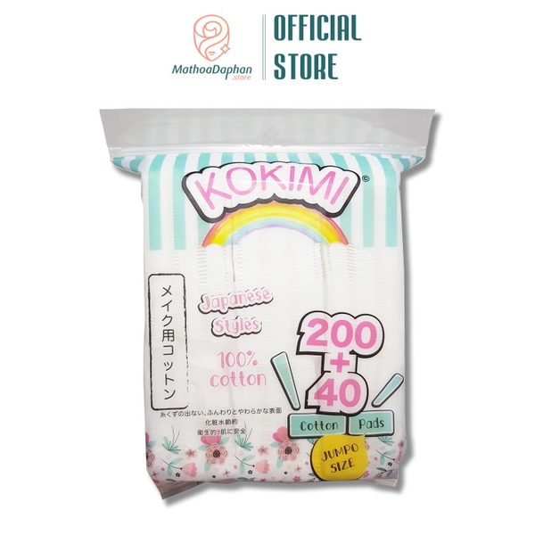 Bông Tẩy Trang KoKiMi 100% Cotton 200+40m