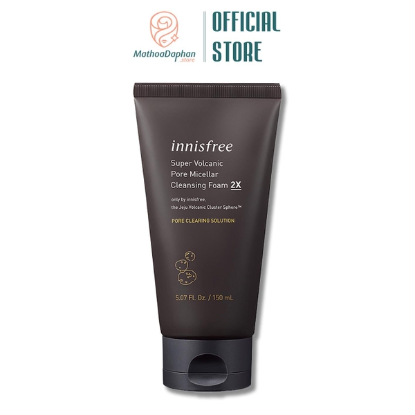 Sữa Rửa Mặt Tro Núi Lửa Innisfree Super Volcanic Pore Micellar Cleansing Foam 2X 150ml