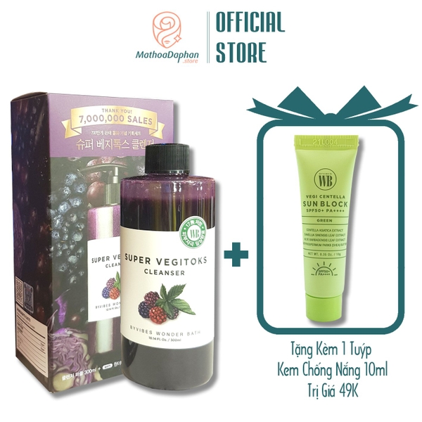 Sữa Rửa Mặt Rau Củ Thải Độc Byvibes Wonder Bath Super Vegitoks Cleanser Purple 300ml