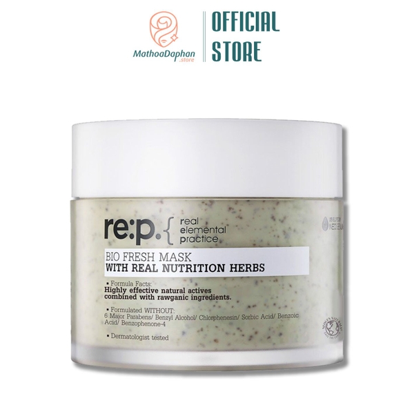 Mặt Nạ Đất Sét Hương Thảo Giảm Mụn Đầu Đen, Se Khít Lỗ Chân Lông Re:p Bio Fresh Mask With Real Nutrition Herbs 130g