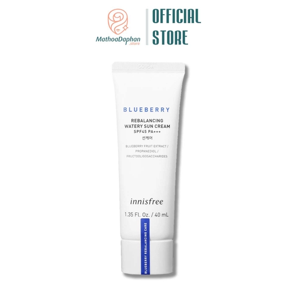 Chống Nắng Innisfree Blueberry Rebalancing Watery Sun Cream SPF45 PA+++ 40ml