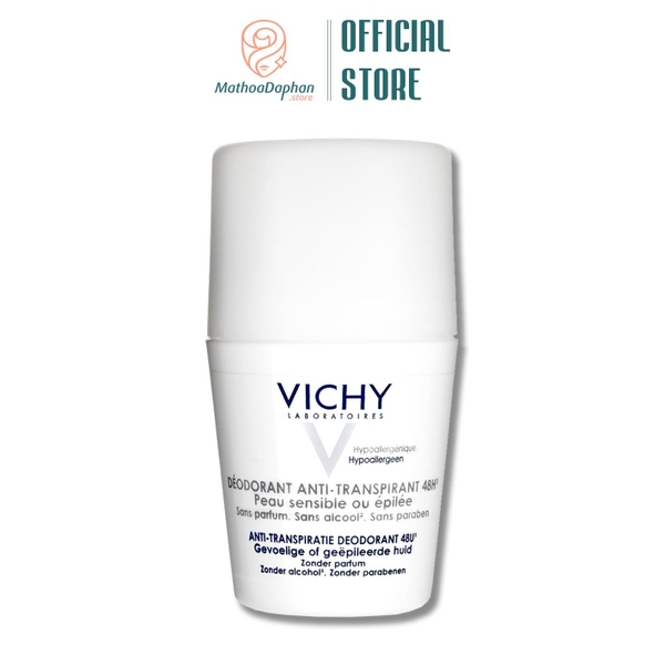 Lăn Khử Mùi Vichy Traitement Anti-Transpirant 48h (Nắp Trắng) 50ml