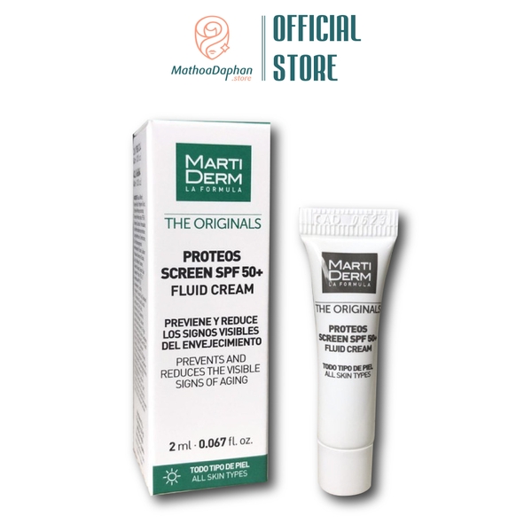 Chống Nắng Marti Derm Proteos Screen SpF50 + Fluid Cream 2ml