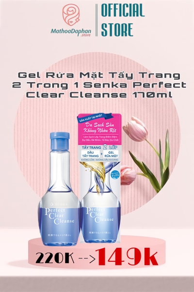 Gel Rửa Mặt Tẩy Trang Senka Perfect Clear Cleanser 2 Trong 1 170ml