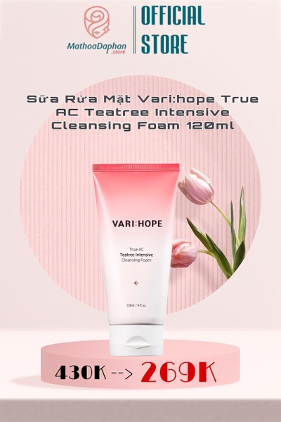 Sữa rửa mặt Vari:hope True AC Teatree Intensive Cleansing Foam 120ml