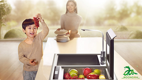 Nhà bếp đã lắp đặt bồn rửa, muốn lắp máy rửa bát MOONOAH thì cần sửa đổi gì không?