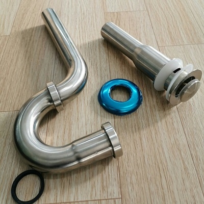 Bộ xi phông ống thải thoát nước chậu rửa mặt lavabo SUS 304 đầu nhấn