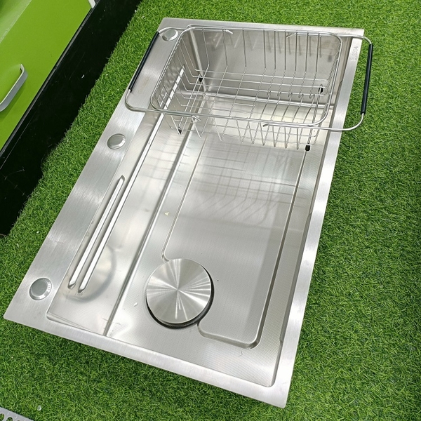 Chậu rửa bát 1 hố mặt sần chống xước công nghệ mới Kích thước 75x46 thương hiệu GRÜNDER