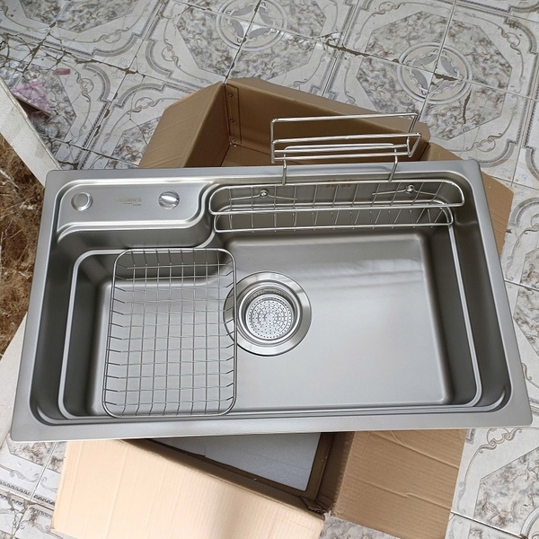 Chậu rửa bát 1 hố GRÜNDER phong cách Nhật Bản GR-8048JB