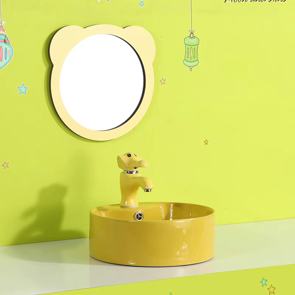 Chậu lavabo trẻ em Moonoah màu vàng MN- C228Y cho trường học mầm non