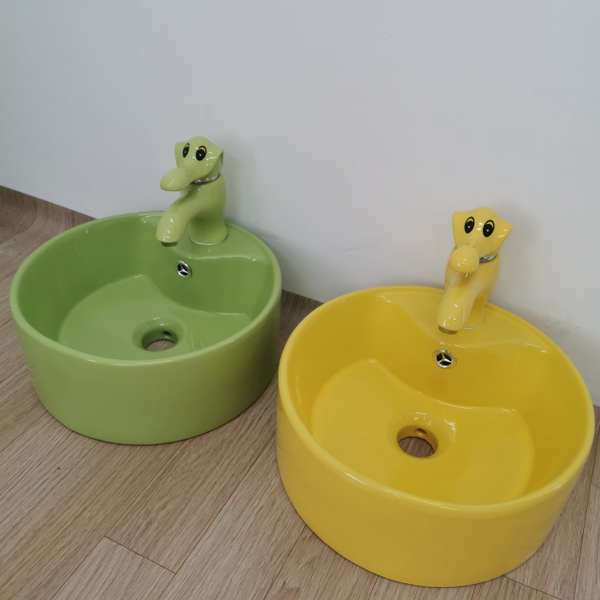 Chậu lavabo trẻ em Moonoah màu xanh lá MN- C228GR cho trường học mầm non