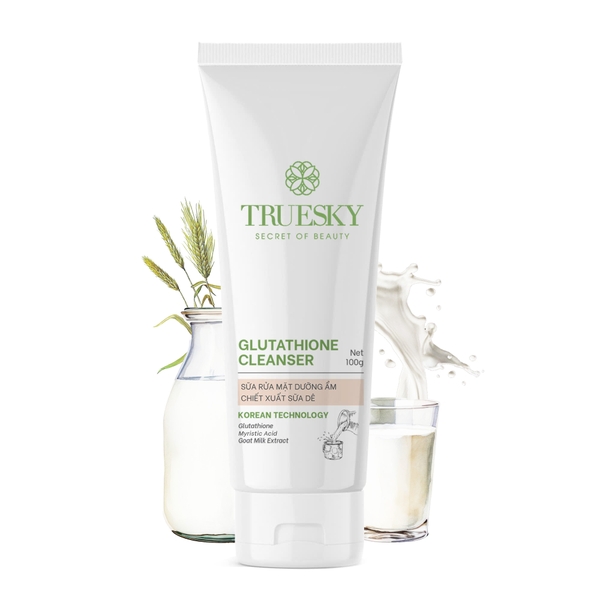 Bigsize - Sữa rửa mặt dưỡng ẩm Truesky Glutathione Cleanser chiết xuất sữa dê 100g