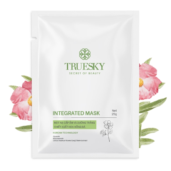 Mặt nạ cấp ẩm và dưỡng trắng Truesky Integrated Mask chiết xuất hoa hồng đá 25g