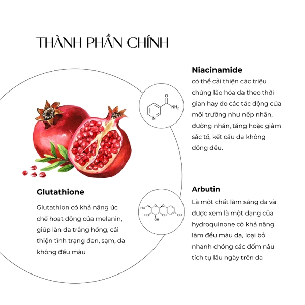 Tinh chất dưỡng trắng Truesky Whitening Face Serum chiết xuất quả lựu 20ml