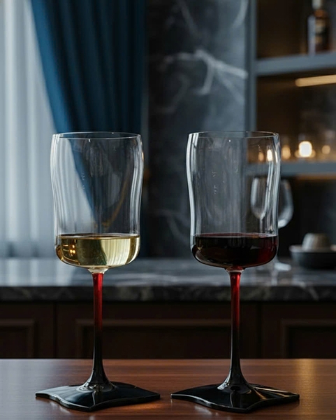 Set 2 Ly Rượu Vang Obsidian Accent 250ml – vang trắng và vang đỏ