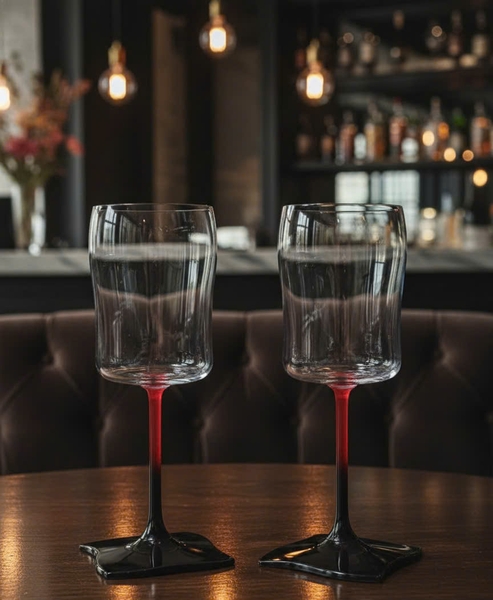 Set 2 Ly Rượu Vang Obsidian Accent 250ml Bohemia – cặp ly trống