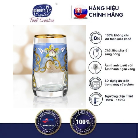 Thông số ly pha lê Bohemia không chì 250ml