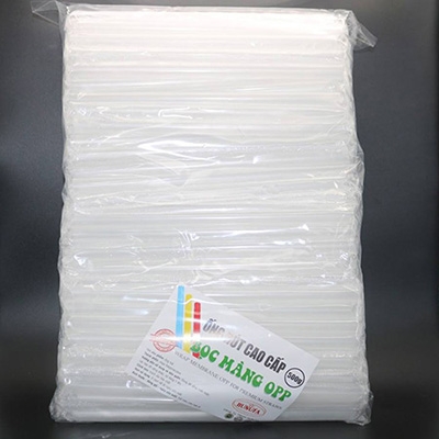 Ống Hút Có Màng Bọc Phi12 hút trân châu - 500g (màu đen/trắng)
