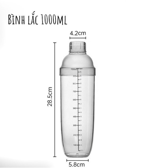Bình lắc pha chế nhựa 1000ml