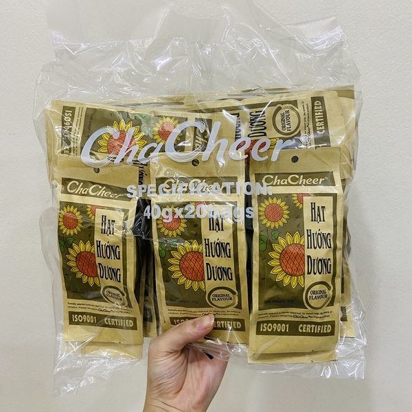 Hướng dương Chacheer nguyên vị ( Bịch 20 gói x 40g )