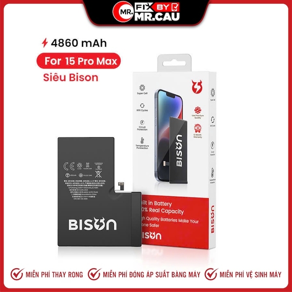 Pin Bison iPhone 15 Pro Max Chuẩn Đoán Chính Hãng | MR CAU