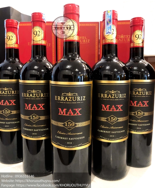 Rượu Vang Đỏ Errazuriz Max Reserva Merlot 150 Edicion Anniversario 2018