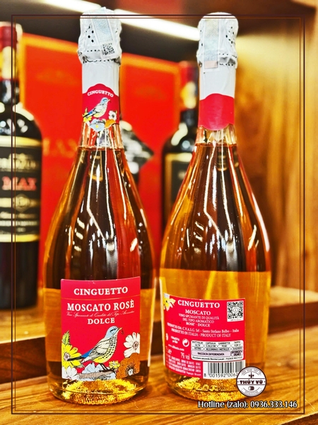 Rượu Vang Nổ Cinquetto Moscato Rosé Dolce