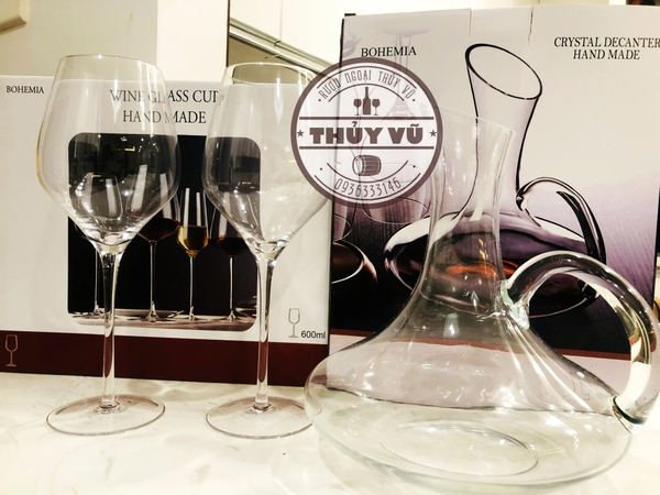 Bình thở rượu vang Pha lê Decanter Bohemia