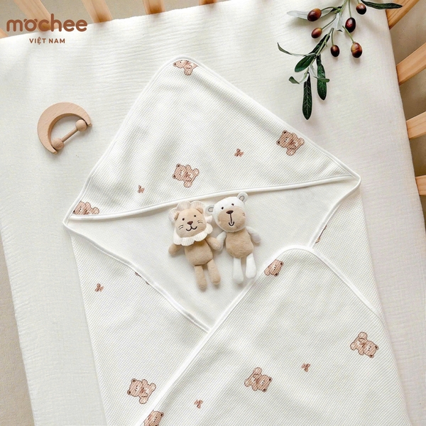 Ủ choàng Cotton Jacquard, Cotton Waffle Mochee