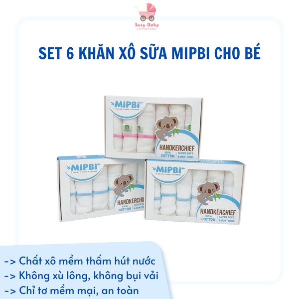Set hộp 6 khăn xô Mipbi