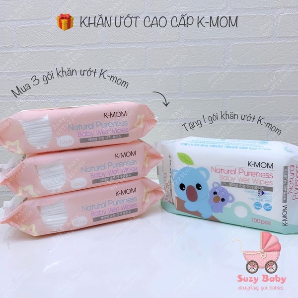 KHĂN ƯỚT CAO CẤP K-MOM HÀN QUỐC - Set 5 gói