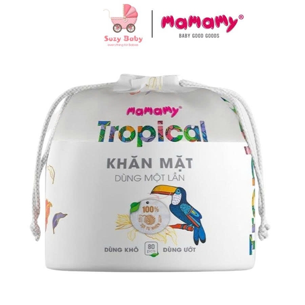 Khăn mặt dùng 1 Mamamy Tropical Hàn Quốc bỏ túi siêu tiện lợi