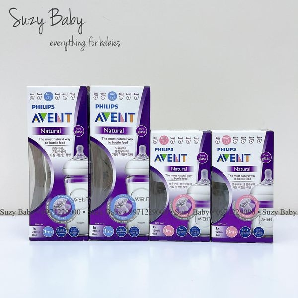 Bình sữa Avent thủy tinh 120ml/250ml