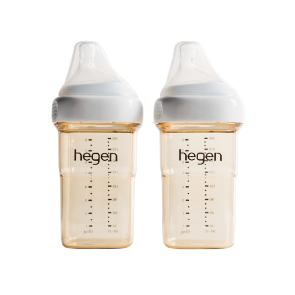 Bộ 2 bình sữa Hegen 240ml cổ trắng (set)