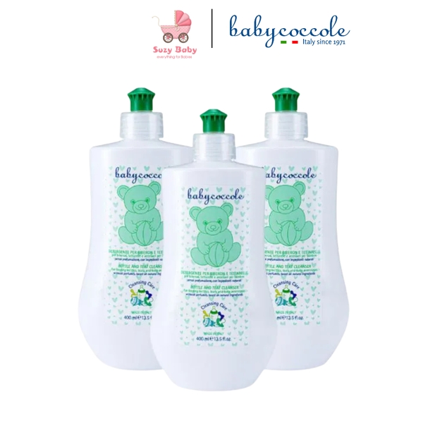 Nước rửa bình sữa cho bé Babycoccole hương cỏ Xạ Hương và Lô Hội 400ml