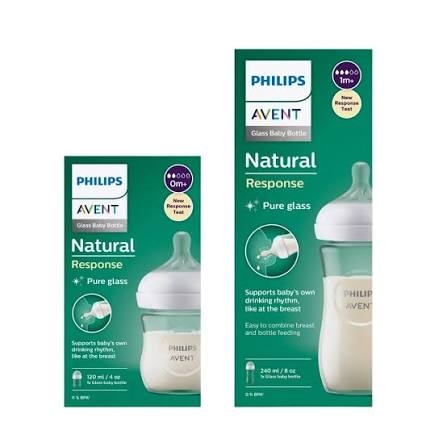 Bình Sữa Philips Avent Natural Thủy Tinh Cổ Rộng 120ml 240ml Chống Đầy Hơi An Toàn cho bé