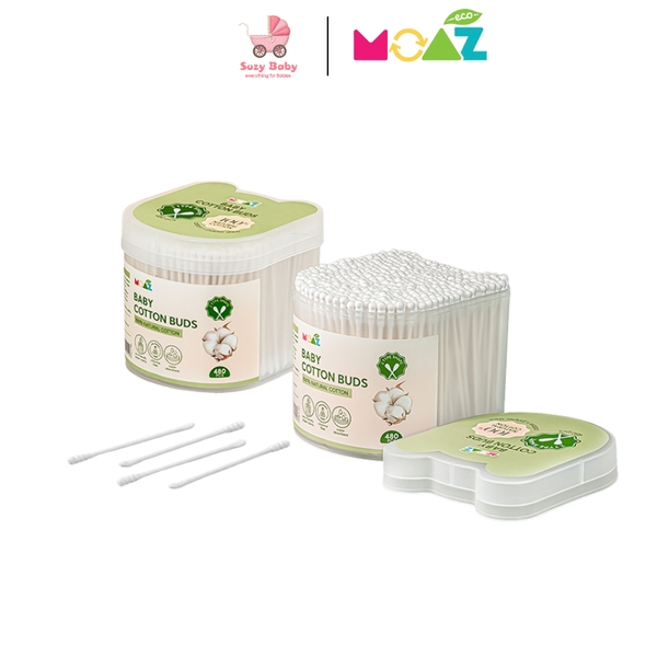 TĂM BÔNG VỆ SINH TRẺ EM MOAZ ECO 200QUE/480QUE