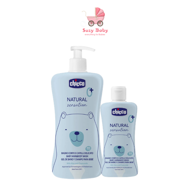 Sữa tắm gội chiết xuất Lô hội & Cúc la mã Chicco Natural Sensation 0M+ cho bé