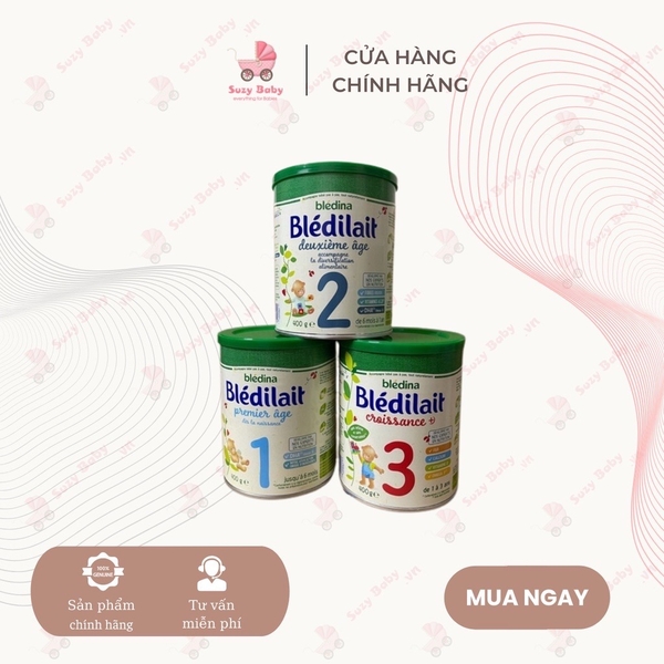 Sữa Bledilait bledina số 1,2,3 của Pháp trọng lượng 400g