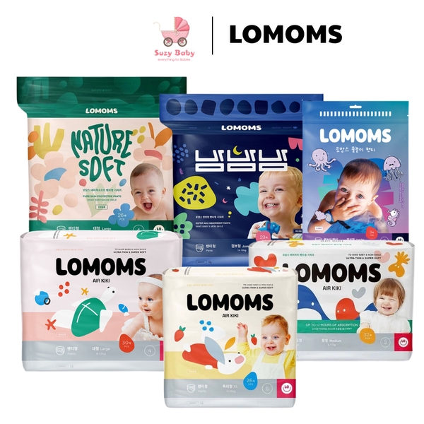 Tã/Bỉm dán quần Lomoms AirKiki/Bambam/Highlight/Nature Hàn Quốc
