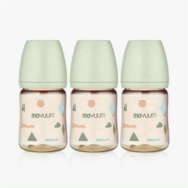Bình sữa Moyuum họa tiết xanh 170ml-270ml (chiếc)