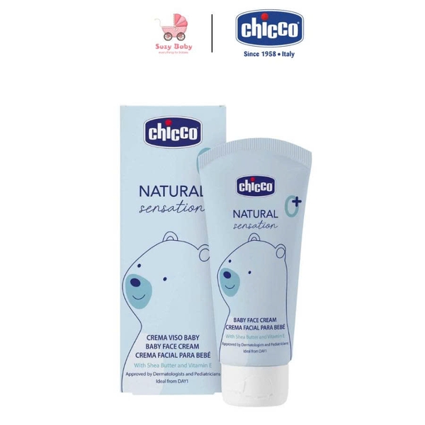 Kem dưỡng ẩm chiết xuất Bơ hạt mỡ & Vitamin E Chicco Natural Sensation 0M+ 50ml cho bé