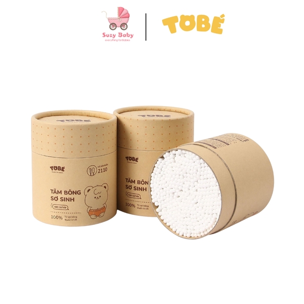 TOBÉ- Tăm bông tobé hai đầu an toàn cho bé sơ sinh hộp 400c