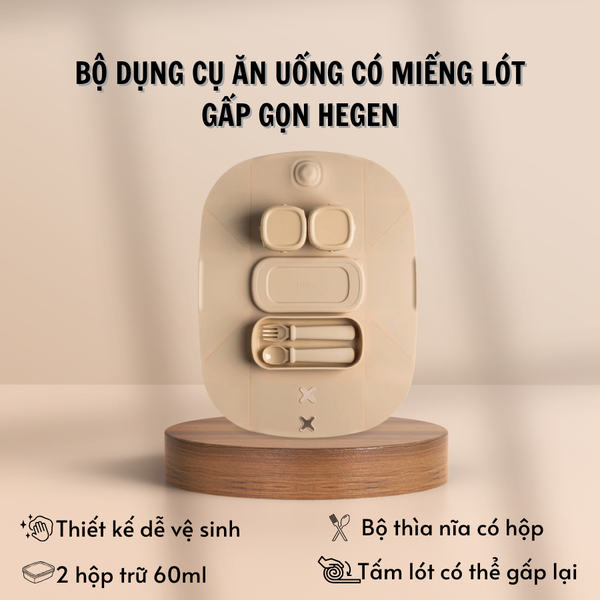 BỘ DỤNG CỤ ĂN UỐNG CÓ MIẾNG LÓT GẤP GỌN HEGEN