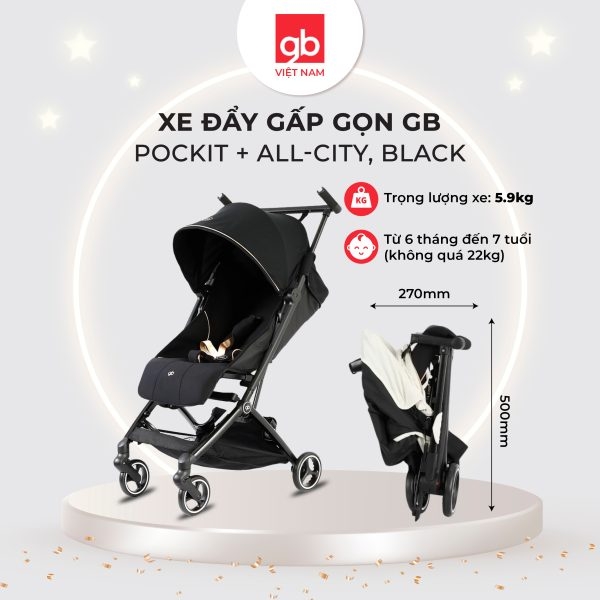 Xe đẩy gấp gọn GB Pockit + All-City,
