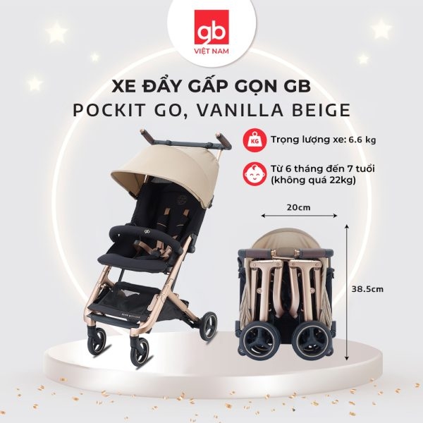 Xe đẩy gấp gọn GB Pockit Go,