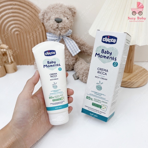 Kem dưỡng ẩm chứa Omega và Vitamin E Chicco 0M+ 100ml
