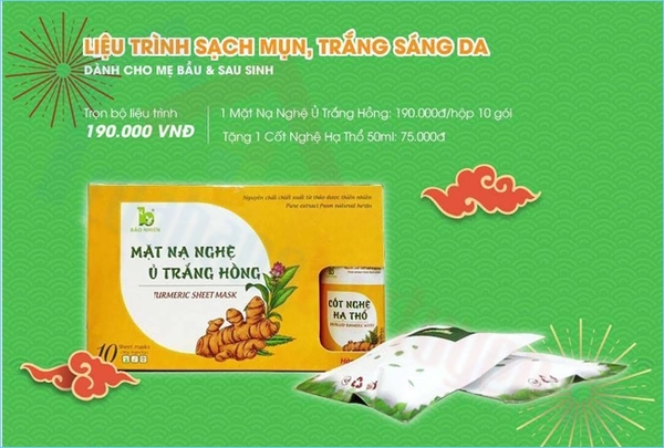 Mặt nạ nghệ trắng hồng Bảo Nhiên